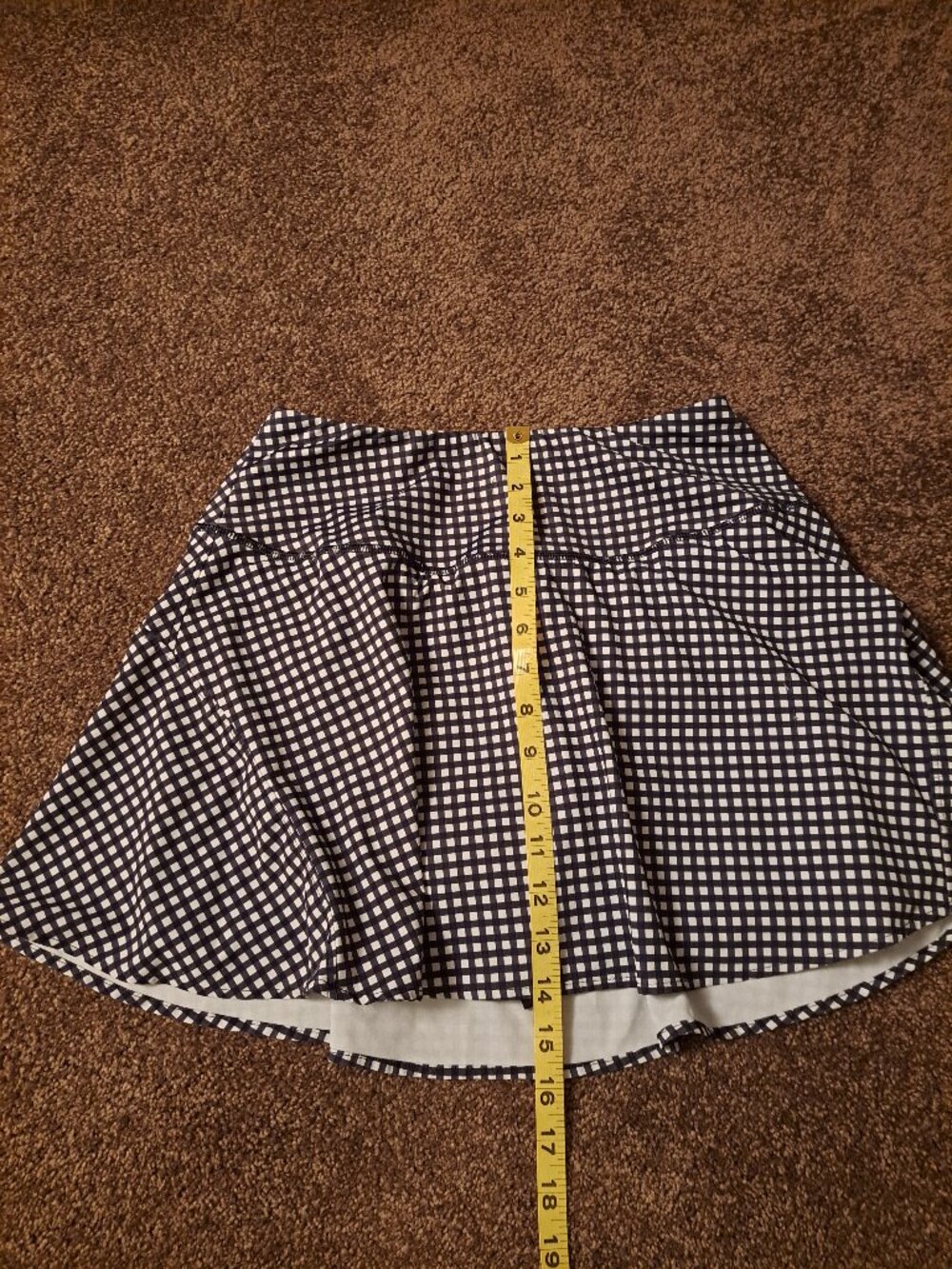 Avia Women's Court Skort, with Built-In Shorts. Checkered/Black Soot Gingham - Picture 9 of 9